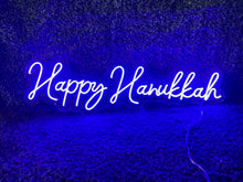 Load image into Gallery viewer, LED Neon Happy Hanukkah Sign