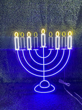 Load image into Gallery viewer, LED Neon Electric Menorah Sign