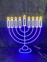 Load image into Gallery viewer, LED Neon Electric Menorah Sign