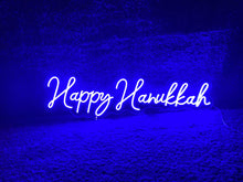 Load image into Gallery viewer, LED Neon Happy Hanukkah Sign