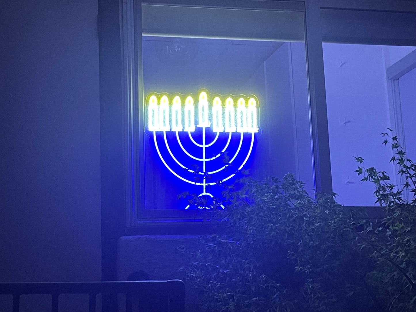LED Neon Electric Menorah Sign