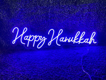 Load image into Gallery viewer, LED Neon Happy Hanukkah Sign
