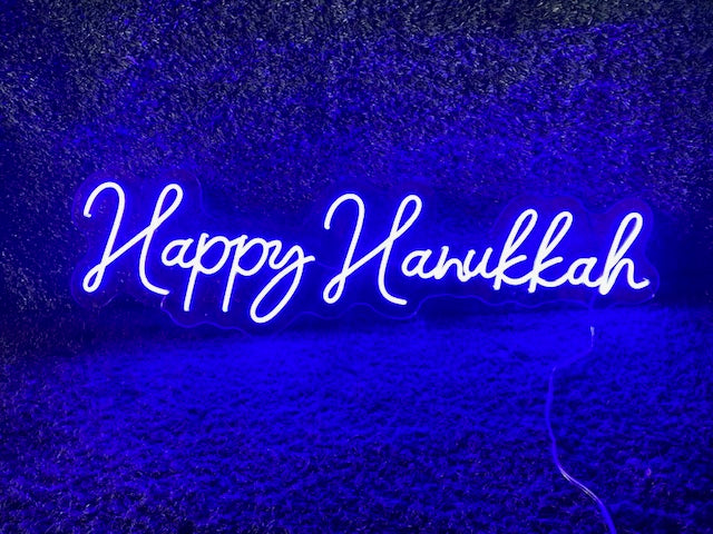 LED Neon Happy Hanukkah Sign